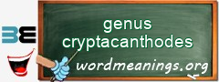 WordMeaning blackboard for genus cryptacanthodes